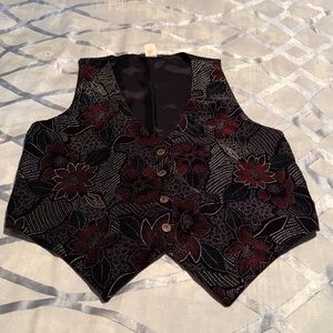 Floral Patterned Jeweled Women's Vest